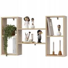 EstiloHome Wandregal NEXO 102 x 60 cm Eiche Sonoma – Bücherregal zum Aufhängen, 18 mm Platten, bis 20 kg