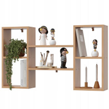 EstiloHome Wandregal NEXO 102 x 60 cm Buche – Bücherregal zum Aufhängen, 18 mm Platten, bis 20 kg
