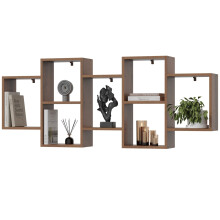 EstiloHome Wandregal ZENDA 160 x 65 cm Nussbaum – Hängeregal für Bücher und Deko, 18 mm Platten, bis 20 kg