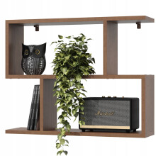EstiloHome Wandregal VELA 70 x 55 cm Nussbaum – Bücherregal zum Aufhängen, 18 mm Platten, bis 10 kg