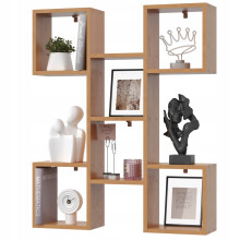 EstiloHome Wandregal TALLO 82 x 100 cm Erle – Bücherregal zum Aufhängen, 18 mm Platten, bis 20 kg