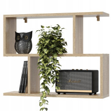 EstiloHome Wandregal VELA 70 x 55 cm Eiche Sonoma – Bücherregal zum Aufhängen, 18 mm Platten, bis 10 kg