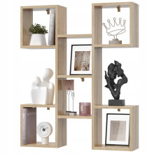EstiloHome Wandregal TALLO 82 x 100 cm Eiche Sonoma – Bücherregal zum Aufhängen, 18 mm Platten, bis 20 kg