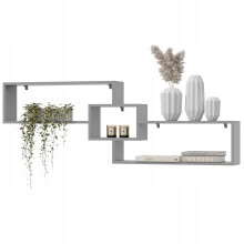 EstiloHome Wandregal CIRA 158 x 53 cm Grau – Hängeregal für Dachschrägen, 18 mm Platten, bis 10 kg