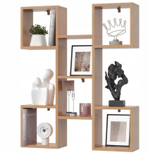EstiloHome Wandregal TALLO 82 x 100 cm Buche – Bücherregal zum Aufhängen, 18 mm Platten, bis 20 kg