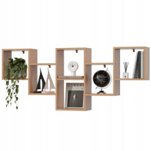 EstiloHome Wandregal NOVA 160 x 66 cm Buche – Hängeregal für Bücher und Deko, 18 mm Platten, bis 20 kg