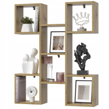 EstiloHome Wandregal TALLO 82 x 100 cm Eiche Artisan – Bücherregal zum Aufhängen, 18 mm Platten, bis 20 kg