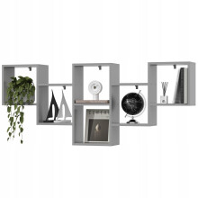 EstiloHome Wandregal NOVA 160 x 66 cm Grau – Hängeregal für Bücher und Deko, 18 mm Platten, bis 20 kg