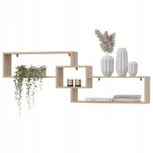 EstiloHome Wandregal CIRA 158 x 53 cm Eiche Sonoma – Hängeregal für Dachschrägen, 18 mm Platten, bis 10 kg