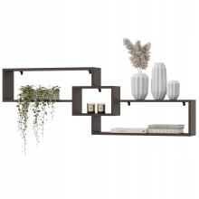 EstiloHome Wandregal CIRA 158 x 53 cm Wenge – Hängeregal für Dachschrägen, 18 mm Platten, bis 10 kg