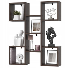 EstiloHome Wandregal TALLO 82 x 100 cm Wenge – Bücherregal zum Aufhängen, 18 mm Platten, bis 20 kg