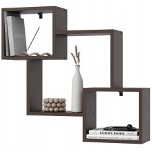 EstiloHome Wandregal MODO 78 x 71 cm Wenge – Bücherregal zum Aufhängen, 18 mm Platten, bis 10 kg