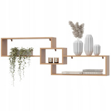EstiloHome Wandregal CIRA 158 x 53 cm Buche – Hängeregal für Dachschrägen, 18 mm Platten, bis 10 kg