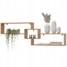 EstiloHome Wandregal CIRA 158 x 53 cm Erle – Hängeregal für Dachschrägen, 18 mm Platten, bis 10 kg