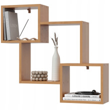 EstiloHome Wandregal MODO 78 x 71 cm Erle – Bücherregal zum Aufhängen, 18 mm Platten, bis 10 kg