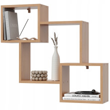 EstiloHome Wandregal MODO 78 x 71 cm Buche – Bücherregal zum Aufhängen, 18 mm Platten, bis 10 kg