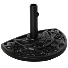 Outsunny halfronde parasolvoet, 9 kg, zwart, voor masten van 35mm/38mm/48mm, voor tuin en terras