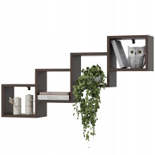 EstiloHome Wandregal CUBO 109 x 57 cm Wenge – Hängeregal für Dachschrägen, 18 mm Platten, bis 10 kg