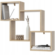 EstiloHome Wandregal MODO 78 x 71 cm Eiche Sonoma – Bücherregal zum Aufhängen, 18 mm Platten, bis 10 kg