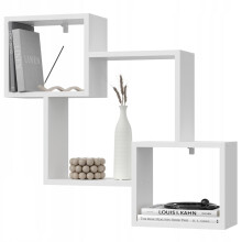 EstiloHome Wandregal MODO 78 x 71 cm Weiß – Bücherregal zum Aufhängen, 18 mm Platten, bis 10 kg
