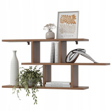EstiloHome Wandregal LINEA 100 x 45 cm Nussbaum – Hängeregal für Bücher und Deko, 18 mm Platten, bis 10 kg