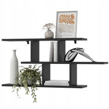 EstiloHome Wandregal LINEA 100 x 45 cm Schwarz – Hängeregal für Bücher und Deko, 18 mm Platten, bis 10 kg