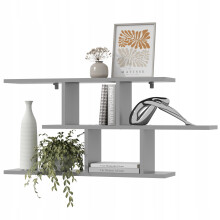 EstiloHome Wandregal LINEA 100 x 45 cm Grau – Hängeregal für Bücher und Deko, 18 mm Platten, bis 10 kg