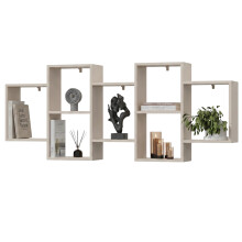 EstiloHome Wandregal ZENDA 160 x 65 cm Kaschmir – Hängeregal für Bücher und Deko, 18 mm Platten, bis 20 kg
