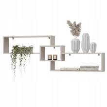 EstiloHome Wandregal CIRA 158 x 53 cm Kaschmir – Hängeregal für Dachschrägen, 18 mm Platten, bis 10 kg