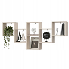 EstiloHome Wandregal NOVA 160 x 66 cm Kaschmir – Hängeregal für Bücher und Deko, 18 mm Platten, bis 20 kg