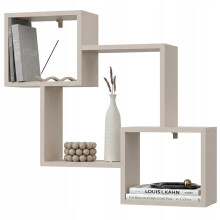 EstiloHome Wandregal MODO 78 x 71 cm Kaschmir – Bücherregal zum Aufhängen, 18 mm Platten, bis 10 kg