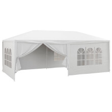 Outsunny tuintent, 6x3 m, wit, metaal en PE, met 4 ramen, 2 deuren en klittenband