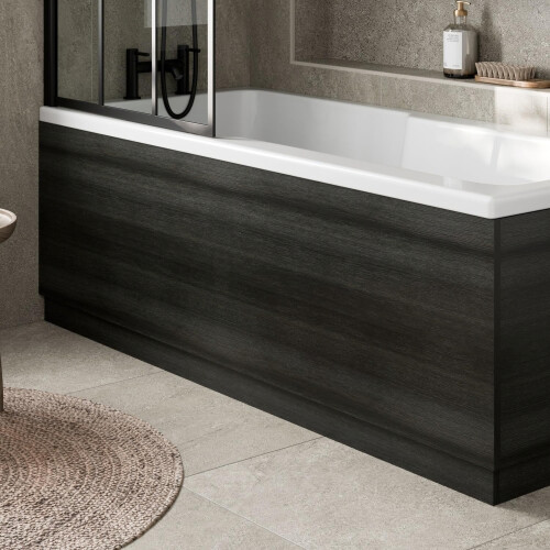 Modern Bathroom 1700mm Front Side Bath Panel 16mm MFC Charcoal Grey Easy Cut