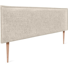 DHOME cabeceira de cama em linho natural liso, bege, 160x105cm com pés, para cama de 150/160cm