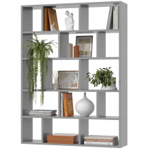 EstiloHome Wandregal SOMBRA 105 x 141 cm Grau – offenes Bücherregal zum Aufhängen, 18 mm Platten, bis 30 kg