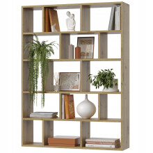 EstiloHome Wandregal SOMBRA 105 x 141 cm Eiche Artisan – offenes Bücherregal zum Aufhängen, 18 mm Platten, bis 30 kg