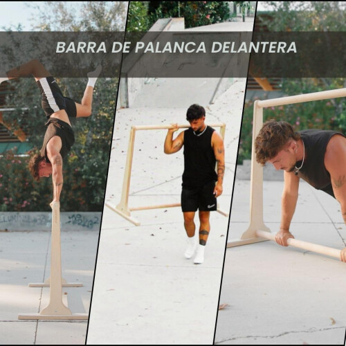Gorletic Barra Paralela Front Lever, 105 cm, Base Larga, para Calistenia e Ginásio 2