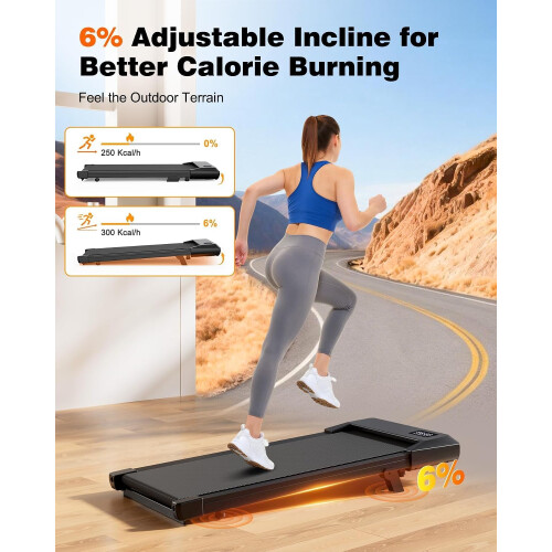 Superun Raceable 6% Incline Walking Pad, 6/12km/h Foldable Treadmill 1