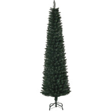 HOMCOM Árvore de Natal Estreita, 180 cm, 380 Ramos, Verde, Base Dobrável