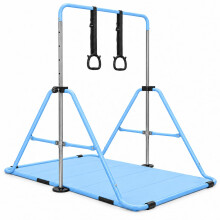 Gymnastics Bars Training Kip Bar Gymnastics Equipment Adjustable Height Horizontal Bar (Blue-Mat)