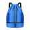 Pinboov Waterproof Drawstring Bag, PE Kit Bag with Shoe Compartment Blue 1