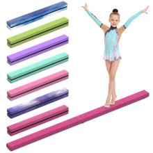 Erreyht Leather Balance Beam, Flannel Pink Gymnastics bar 2.1m/220 lbs Faux Suede, Folding Gymnastics Equipment for Birthday Gym Home Training Exercis