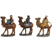 TIENDA EURASIA, conjunto de 3 figuras de Reis Magos em resina, para presépio
