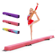 Dripex Kids Balance Beam - 240cm Portable Folding Balance Beam with Carry Handles, High Density EVA Faux Suede Gymnastics Beam for Home Gym Exercise
