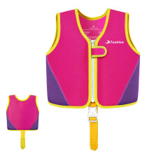 Swim Vest for Kids, 2-3 Years Premium Neoprene Toddler Swimming Float Vest with Adjustable Safety Strap and Removeable Floats for Girls Boys - PINK/S