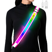 Reflective Sash Gear for Walking at Night,Flashing LED Reflective Belt Safety Lights for Walkers Night Dog Walking Biking Running,High Visibility Rech