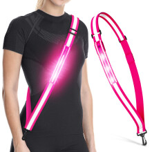 Ylzzrs LED Reflective Belt Sash Walking Gear,Safety Lights for Walkers at Night,High Visibility Safety Rechargeable Reflective Running Gear for Men Wo