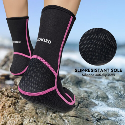 PAWHITS Neoprene Wetsuit Socks, 3mm Sand Proof Beach Booties 1