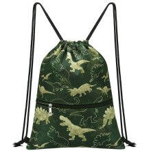 WAWSAM Kids Drawstring Gym Bag with Zippered Pocket String Backpack