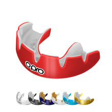 OPRO Instant Custom-Fit Sports Mouthguard for Braces, Red/White (Age 10+)